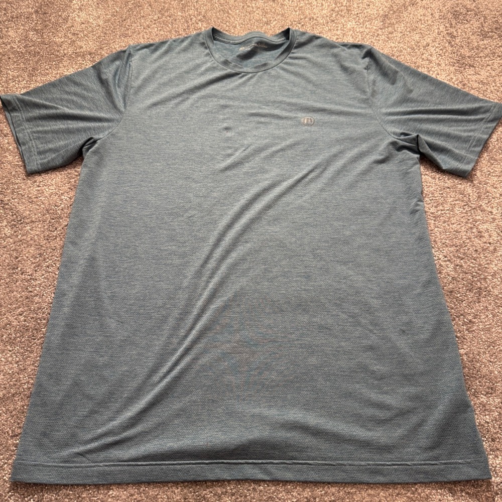 Travis Mathew Shirt Mens XXL Blue Performance Golf Active Tee Vented Perforated